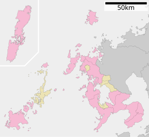 針尾島の位置（長崎県内）