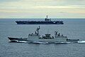 ROKS Wang Geon alongside USS George Washington on a patrol on 29 September 2011.