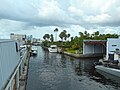 Downriver view of Seybold Canal from top bridge