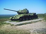 Танк Т-34, установленный в честь воинов-танкистов, принимавших участие в освобождении Темрюкского района от фашистских захватчиков