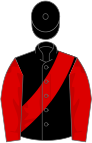 Black, red sash and sleeves