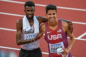 Grant Fisher (rechts) bei den Weltmeisterschaften 2022 in Eugene