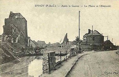 Ruines du village à l'issue de la guerre 14-18.