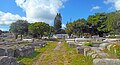 View of chapel from rear wall of cemetery