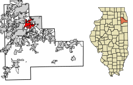 Location of Lockport in Will County, Illinois.