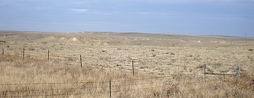 A view of the arid high plains in Morgan County in Northeastern Colorado