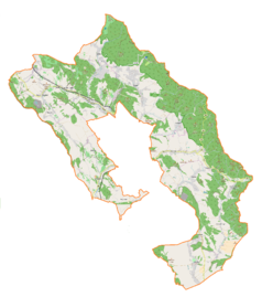 Mapa konturowa gminy wiejskiej Nowa Ruda, u góry po lewej znajduje się punkt z opisem „Sośnina”