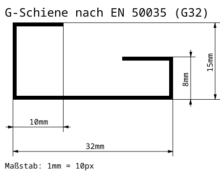 G-Schiene nach EN 50035 (G32)