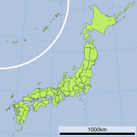 二風谷ダムの位置（日本内）