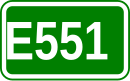 Zeichen der Europastraße 551