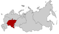 Map Russia highlighting the Volga Federal districts.