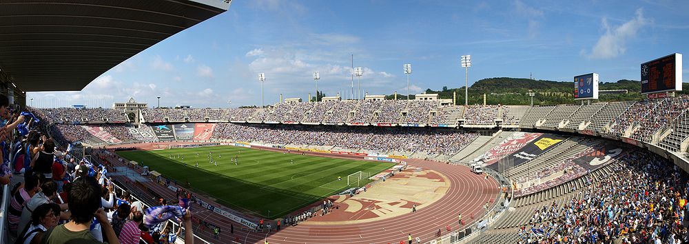 Vista del estadio durante el último partido del RCD Español en el estadio, frente al Málaga CF, el 31 de mayu de 2009