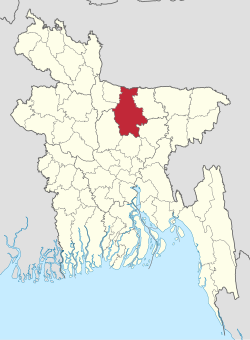 Location of Mymensingh District in Bangladesh