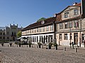 Old architecture with town hall in background