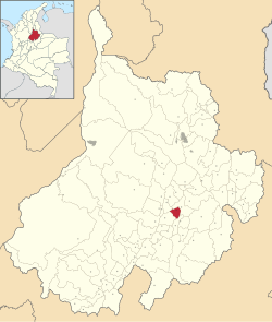 Location of the municipality and town of Pinchote in the Santander Department of Colombia.