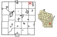 Location of Brownsville in Dodge County, Wisconsin.