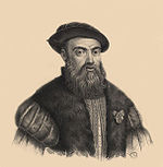 Portrait de Fernand de Magellan, lithographie réalisé par Charles Legrand en 1841.