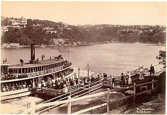 At Musgrave Street wharf (now "Mosman South") in her as built condition, 1910