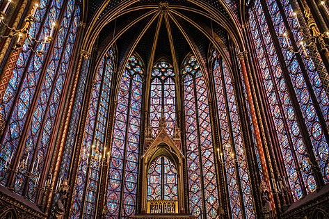 Janelas da capela superior de Sainte-Chapelle (1238-48)