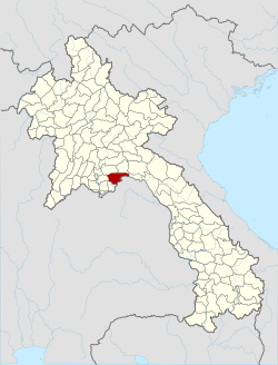 Location of Thaphabat district in Laos