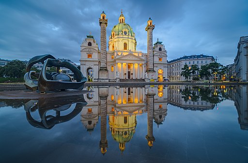 Karlskirche, Vienna at night Austria