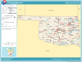 Kaart van State of Oklahoma