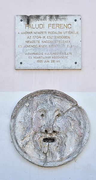 File:Ferenc Faludi plaque 02, Güssing.jpg