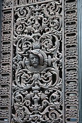 Renaissance Revival - Cast iron door window grill of Rue du Bac no. 34, Paris, unknown architect, c.1850