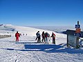 En haut du téléphérique du Plomb du Cantal.