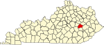 State map highlighting Lee County