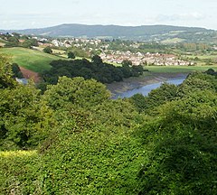 A view from the top of Brynglas, Newport Looking across the river Usk from Brynglas. In the middle distance is Caerleon