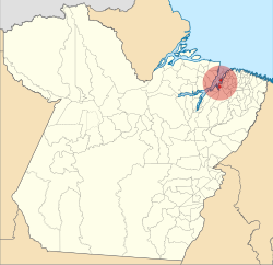 Location of Belém in the State of Pará