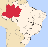 موقعیت آمازوناس در برزیل