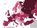 Europe population map according to national statistics