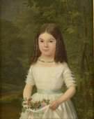 1815 (?) : Portrait d'une fillette à la gerbe de fleurs[19] (S'identifie peut-être à Portrait d'une demoiselle dans un fonds de paysage de 1815)[7].