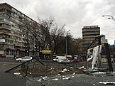 Missile strike site in Kyiv