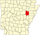 Map of Arkansas highlighting Woodruff County