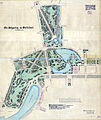 Hofgarten-Plan des Stadtgärtners Heinrich Hillebrecht, 1895 (Hafen unten links)