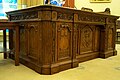 Model of the Resolute desk in the recreated Oval Office at the Jimmy Carter Library and Museum