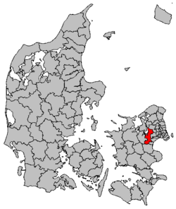 Locatie van gemeente Roskilde