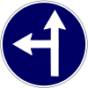 Proceed straight or turn left