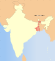 Thumbnail map of India with West Bengal highlighted