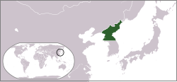 Location of northern Korea