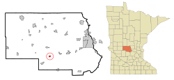 Location of Roscoe within Stearns County, Minnesota