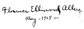 signature de Florence Ellinwood Allen