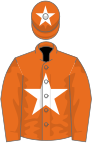 Orange, white star on body and cap