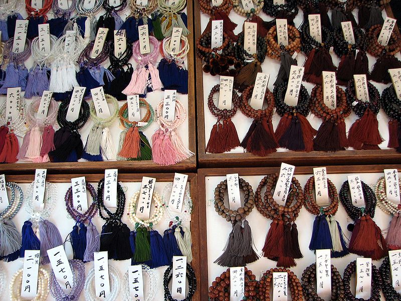 File:Buddhist prayer beads for sale.jpg