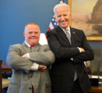 Jonathan Stoklosa (left) with Joe Biden