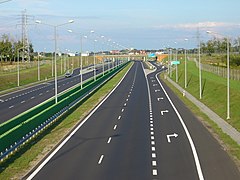 Autostrada A2 w okolicach Poznania, będąca częścią trasy E30