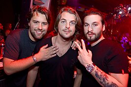 (v.l.n.r.) Sebastian Ingrosso, Axwell en Steve Angello in 2011